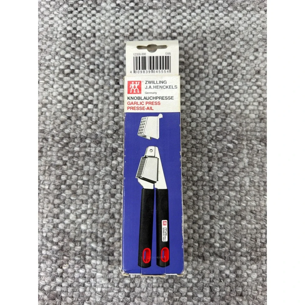 Zwilling JA Henckels Garlic Press 12359-000 Black Silver Germany Excellent
